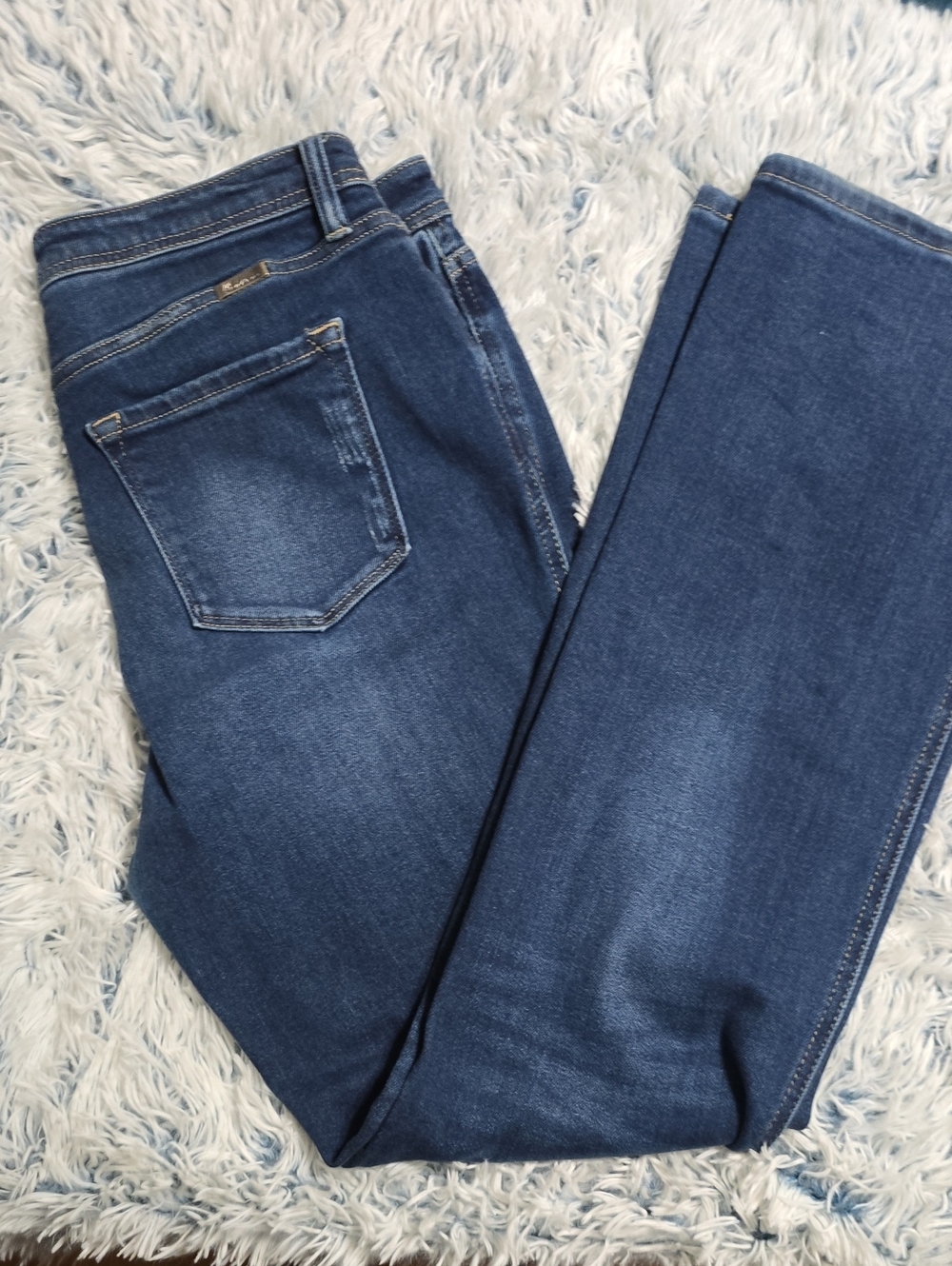 Kancan High Waisted Women's Dark Blue Stretch Bootcut Jeans
